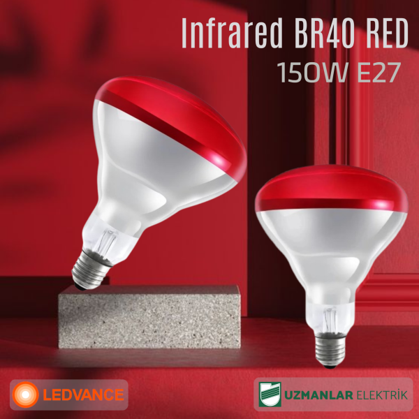 150W Infrared Isıtıcı Lamba Kırmızı E27 Duy