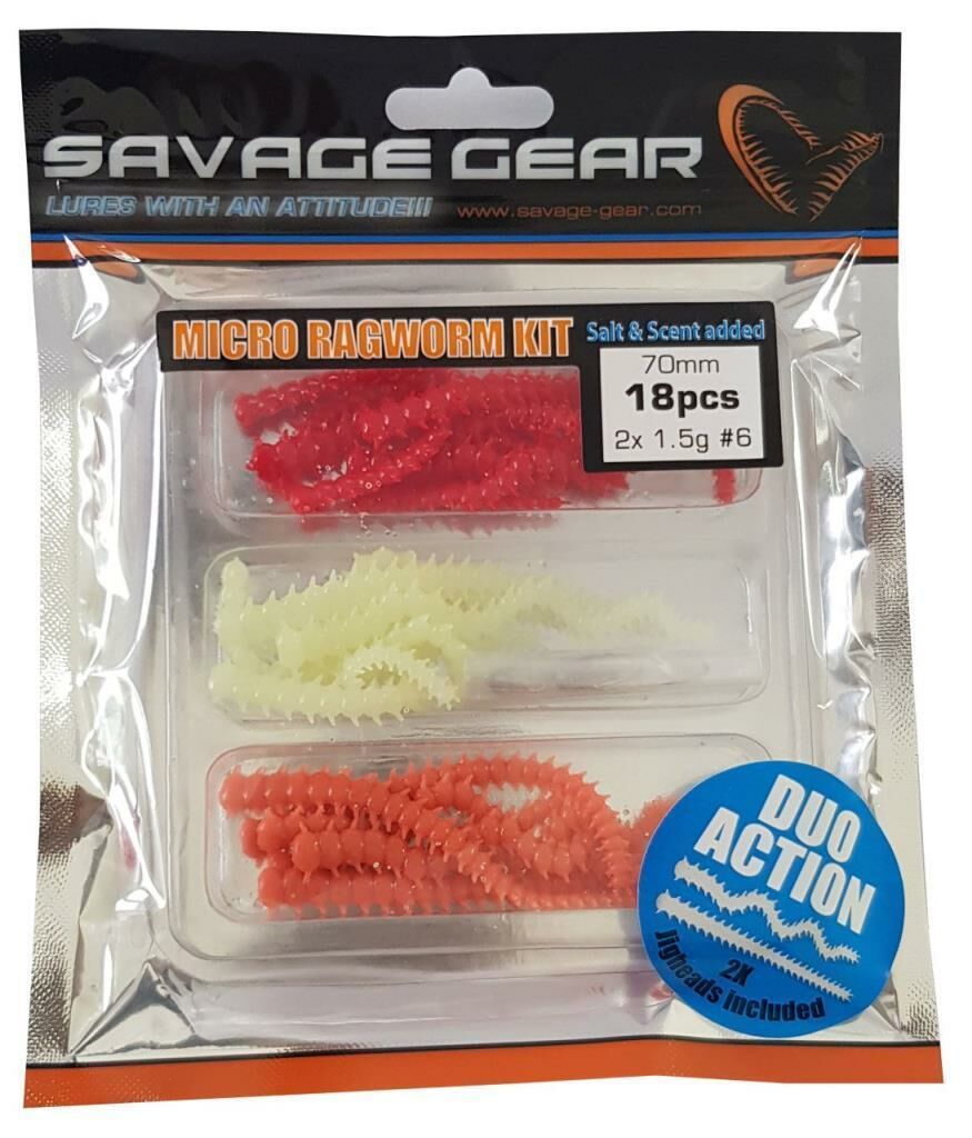 Savage Gear Lrf Ragworm Kit 18+2 Parça Jighead (Kırmızı,Pembe,Glow)