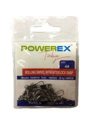 Powerex HS9018 1/0 No. Klipsli Bilyeli Fırdöndü 5li Paket