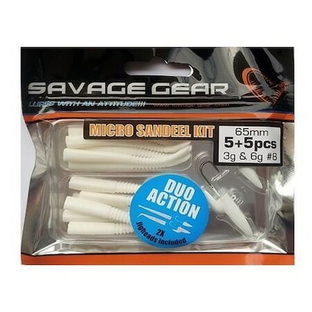 Savage Gear Micro Sandeel Kit 12 pcs (1+1.5+5) White -Beyaz