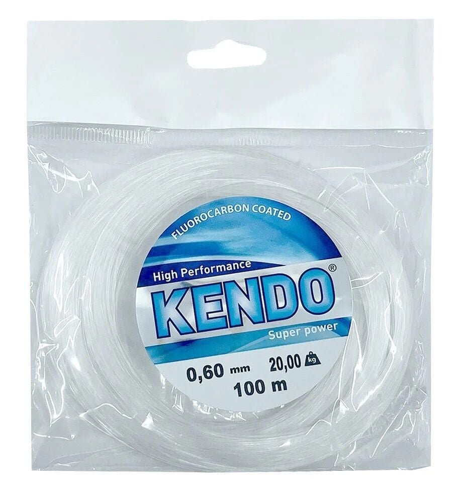 Kendo Premium 0,60 mm.Fluorocarbon Kaplama 100 mt Beyaz Poşet Misina