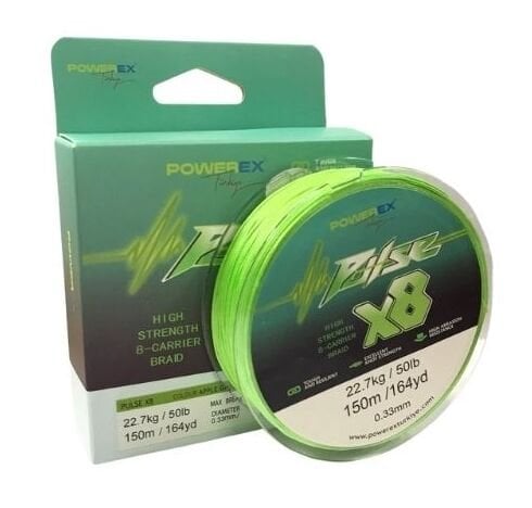 Powerex Pulse 8 örgü 150m. Apple Green 0.33mm/22.7 kg İp Misina