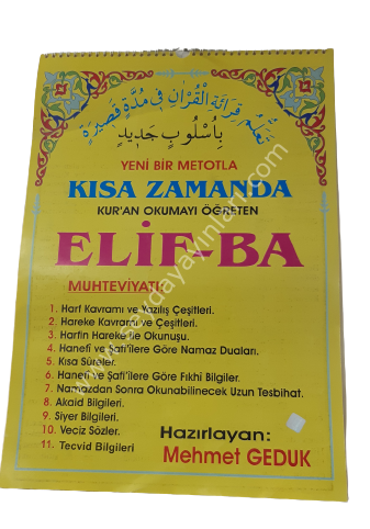 Yeni Bir Metotla Kısa Zamanda Kuran Okumayı Öğreten Elif-Ba