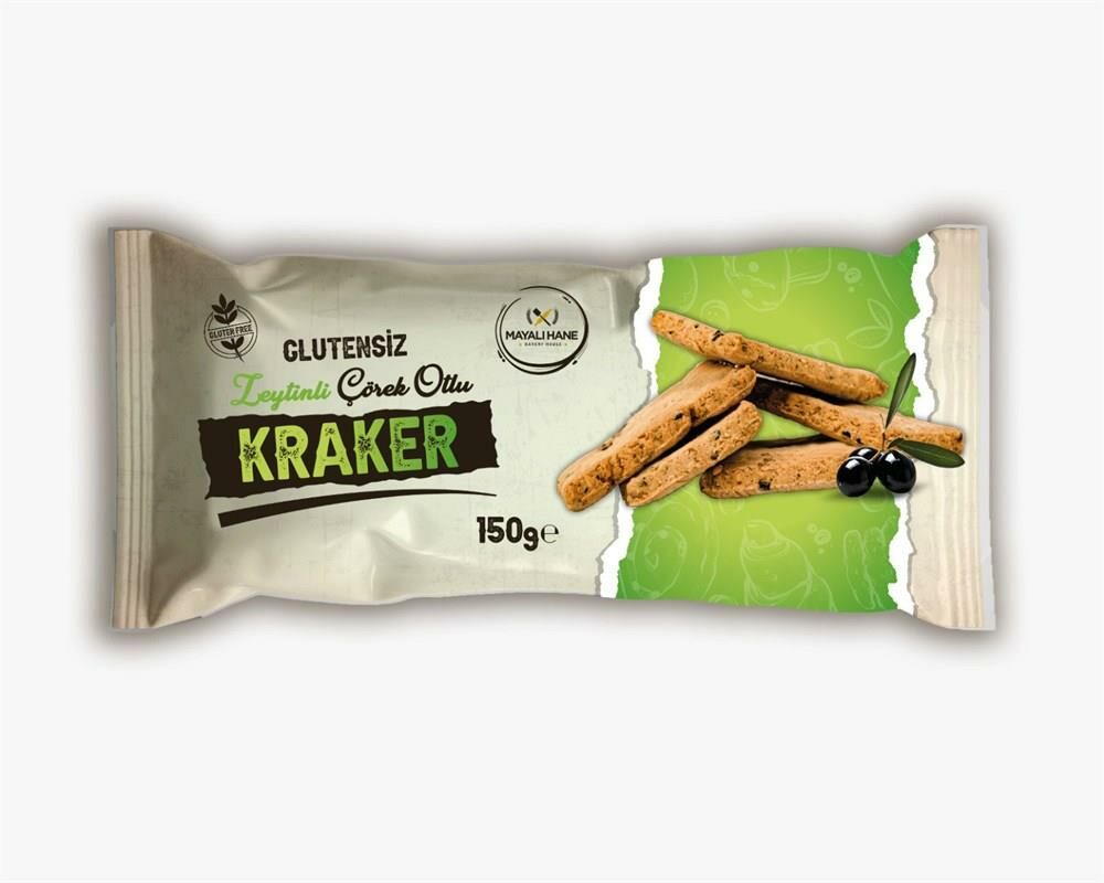 Mayalı Hane Glutensiz Zeytinli Çörek Otlu Kraker