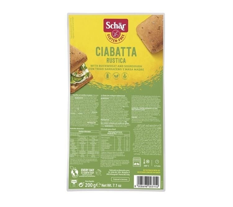 Dr. Schar Ciabatta Rustishe Glutensiz Esmer Ekmek