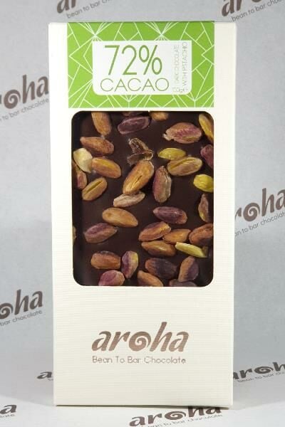 Aroha antep fıstıklı % 72 kakaou çikolata 100g
