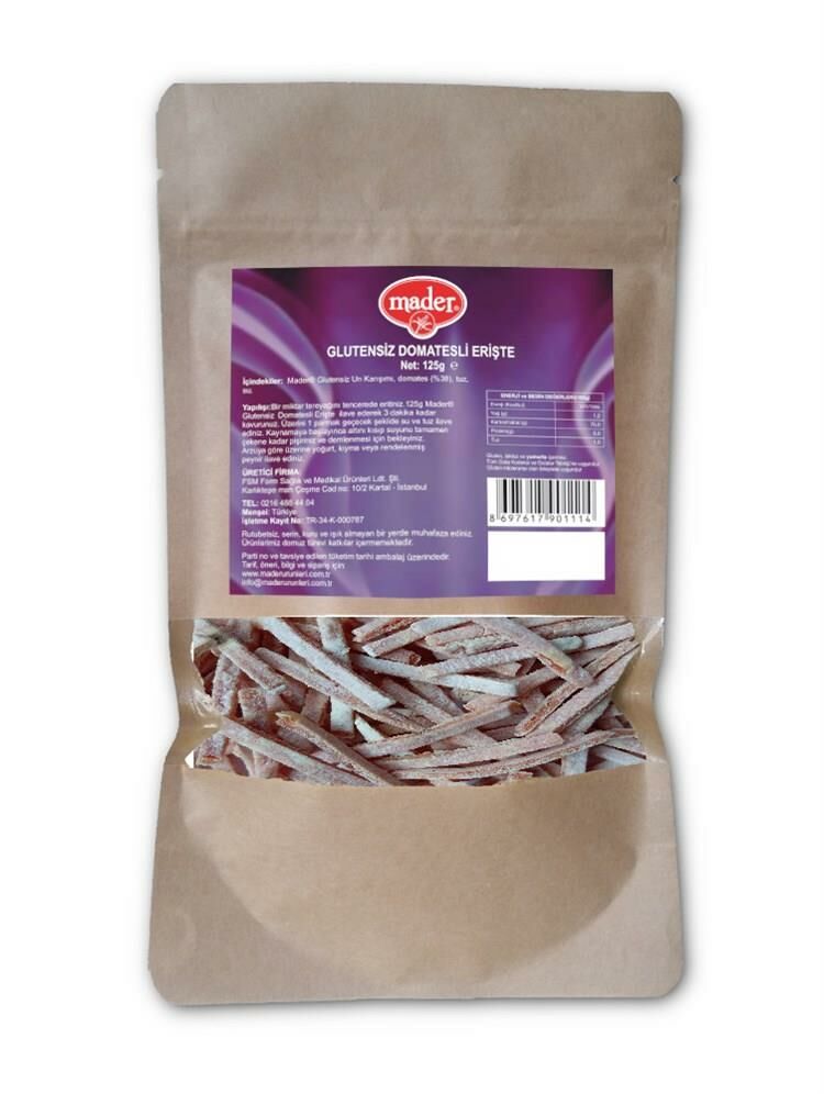 Mader glutensiz domatesli erişte 125 gr