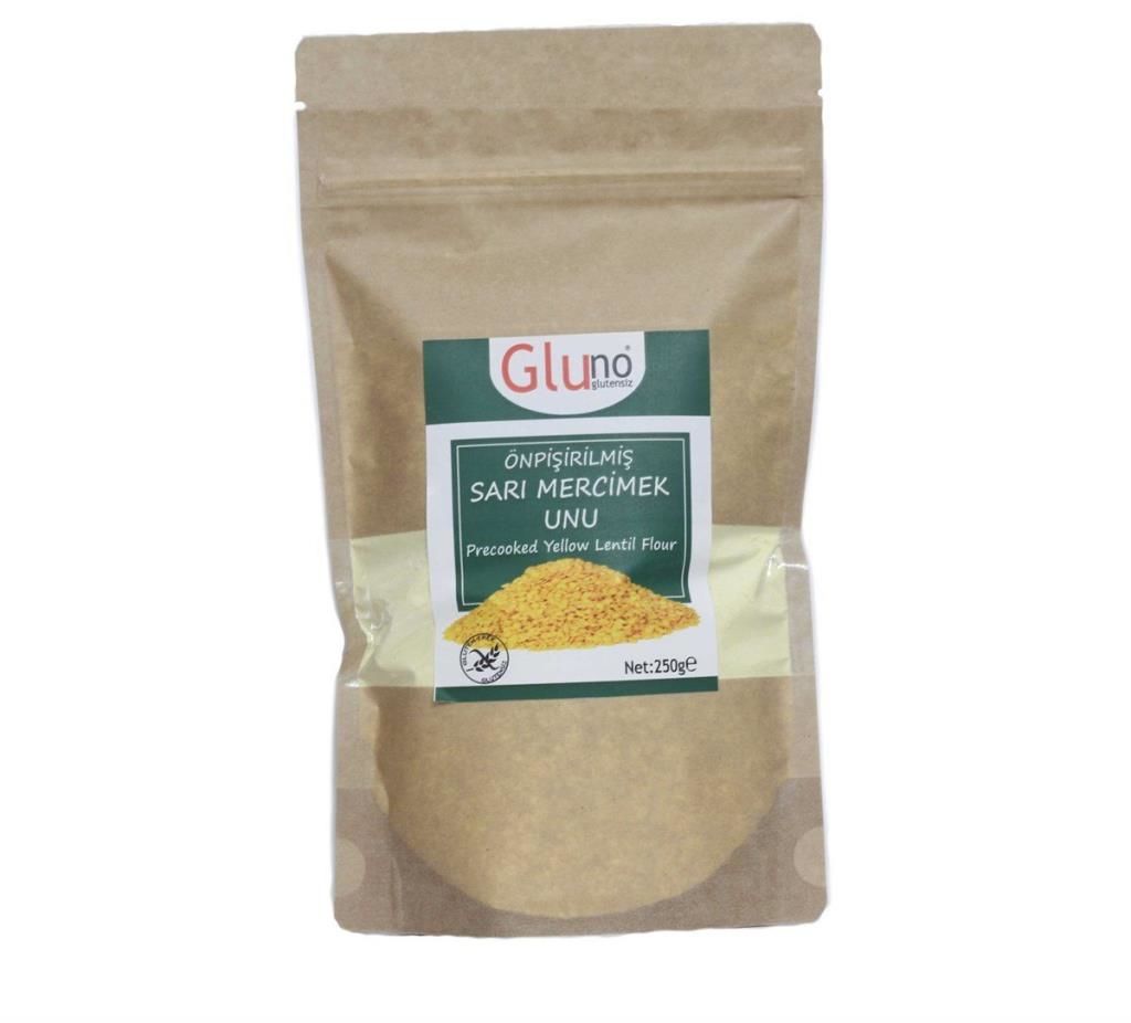 Gluno Glutensiz Önpişirilmiş Sarı Mercimek Unu 250