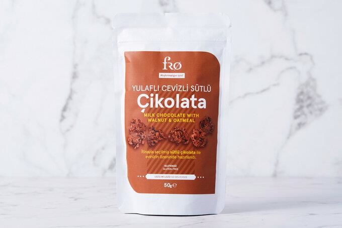 Fro Glutensiz Yulaflı Cevizli Sütlü Çikolata 50 gr