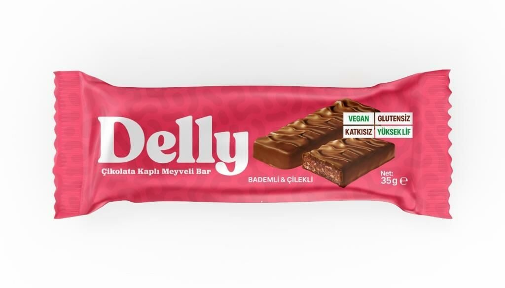 Delly Glutensiz Çikolatalı Bademli & Çilekli Bar