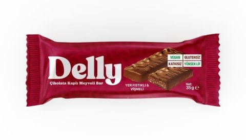 Delly Glutensiz Çikolatalı YerFıstık & Vişneli Bar