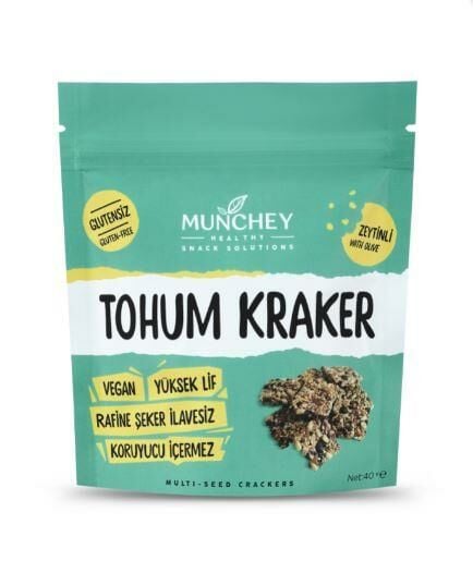 Münchey glutensiz zeytinli tohum kraker 40 gr