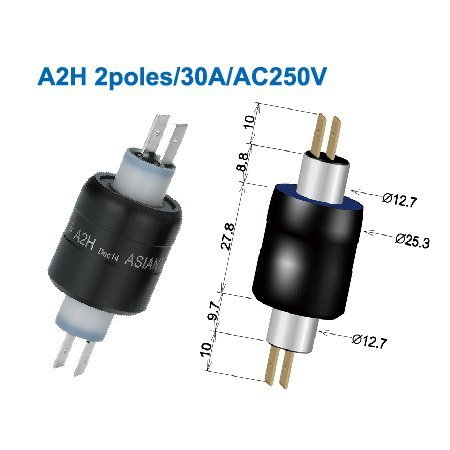 A2HTU 2 Kutuplu 2X30A Slipring/Model 230 MERCOTAC Muadili