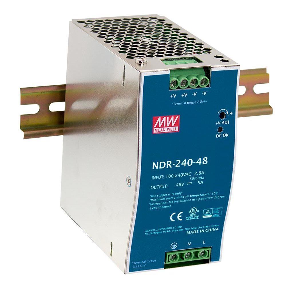 NDR-240-48 NDR24048 48Vdc 5.0 Amp DIN Rail  MEANWELL |