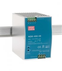 NDR-480-48  	48Vdc 10.0Amp DIN Rail  MEANWELL |