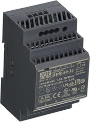 HDR-60-24  24Vdc 2.5Amp DIN Rail StepShape  MEANWELL |