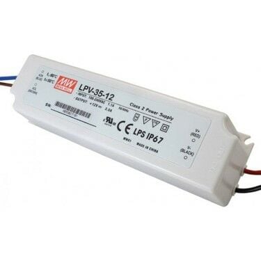 LPV-35-12 LPV3512 12VDC 3.0Amp IP67  MEANWELL |