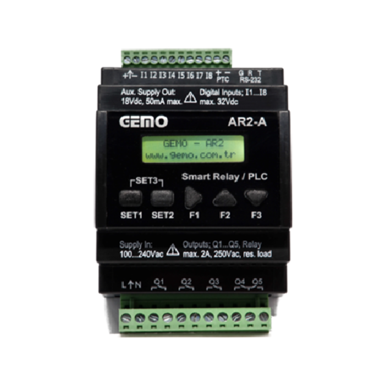 AR2-A-24VDC-8D-RTC Akıllı Röle / PLC