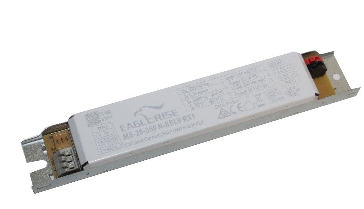 EG-MS-20-0350N-SELV-RX1  350mA 25~54Vdc PF>0.95 IP20 Slim