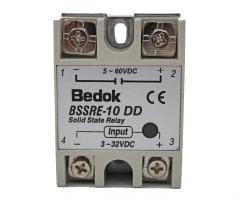 BSSRE-10DD BEDOK 3-32VDC Tetikleme,5-60VDC Çıkış Voltajı,10A Monofaze SOLİD STATE RELAY(SSR Röle)