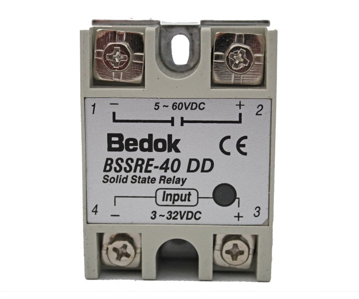 BSSRE-40DD BEDOK 3-32VDC Tetikleme,5-60VDC Çıkış Voltajı,40A Monofaze SOLİD STATE RELAY(SSR Röle)