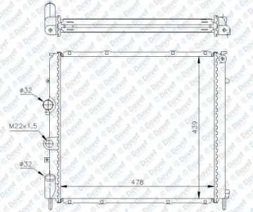Motor Radyatoru Kangoo 1,9D Express 1,9 F8Q Klımasız (476×416×34)