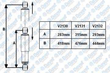 ARKA AMORTISOR (SAG / SOL) DUCATO III BOXER III JUMPER III 06> (KAPALI / ACIK BOYU : 293MM / 444MM)