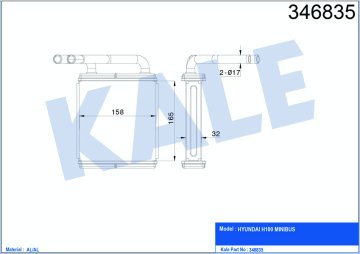 KALORIFER RADYATORU H100 MINIBUS 1994 2005 (163×165×42)