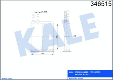 KALORİFER RADYATÖRÜ DUCATO-BOXER-JUMPER (94-02) (220x195x42)