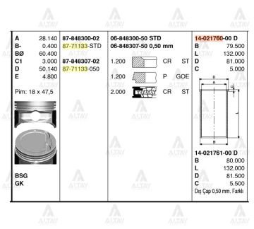SEGMAN ACCENT 03-06 / ERA 06-11 / 1.6 BENZİNLİ STD