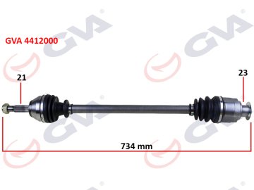 KOMPLE AKS SAĞ RENAULT 19 1.4 (734mm)