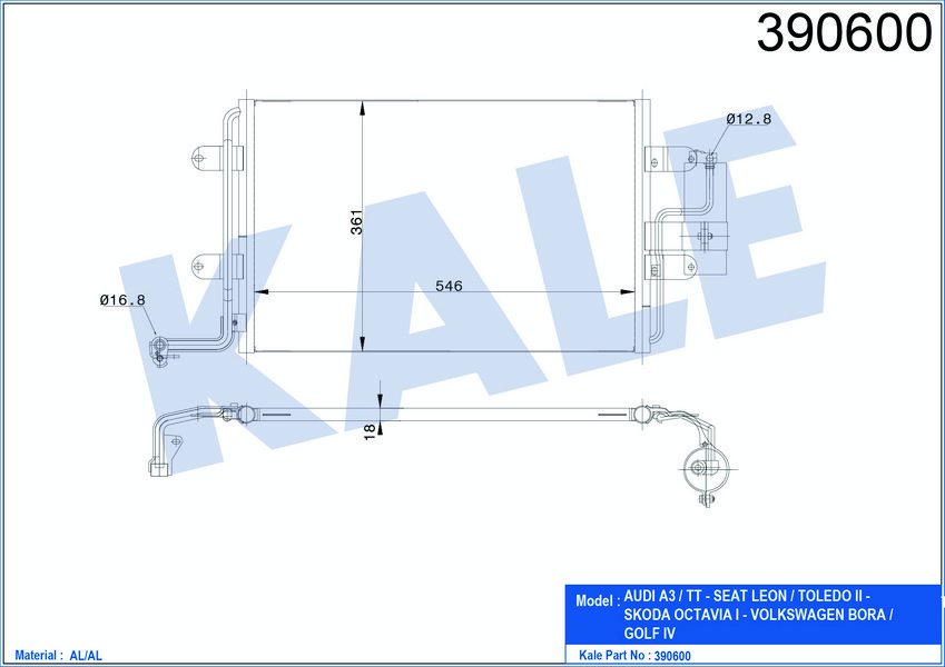 KLIMA RADYATORU AUDI BORA GOLF OCTAVIA 1.4I 16V 98>
