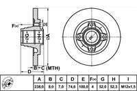 FREN DISK ARKA DUZ 238-4 ( RENAULT: R19 MEGANE CLIO II  -  )