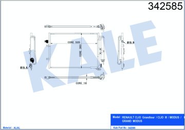 KLIMA RADYATORU CLIO III MODUS 1.2 / 1.4 / 1.6 / 2.0 05> (510×377×16)