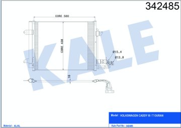 KLİMA KONDENSERİ VW CADDY III BOX-ESTATE-TOURAN (AL-AL)