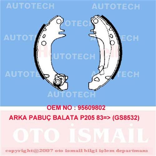 ARKA PABUÇ BALATA CITROEN VISA 1.6GTİ 1.7D (180x32)(GS8532)