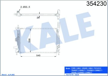 SU RADYATOR C MAX II / GRAND C MAX / FOCUS III 13> / TRANSIT CONNECT  14> 1.0 ECOBOOST