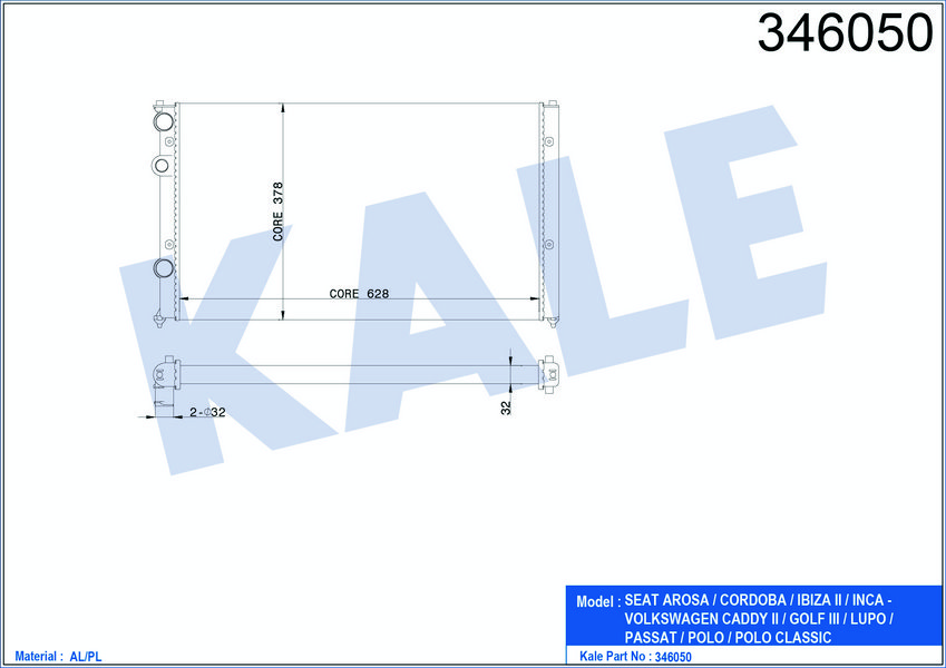 MOTOR RADYATOR CORDOBA IBIZA INCA GOLF III CADDY POLO CLASSIC 1,6 / 1,9SDI / 1,7SDI (MEKANIK SISTEM)