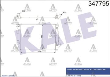 RADYATÖR SU I-30 12-16 / CEED 12-18 / SOUL 12=> DİZEL A-T BRAZING