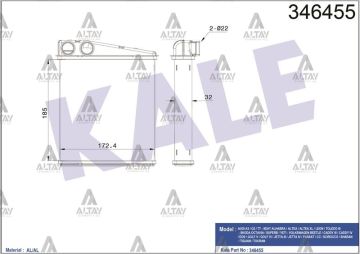 RADYATÖR KALORİFER GOLF5 / CADDY / JETTA / A3 / LEON / OCTAVIA 04-13 BRAZING