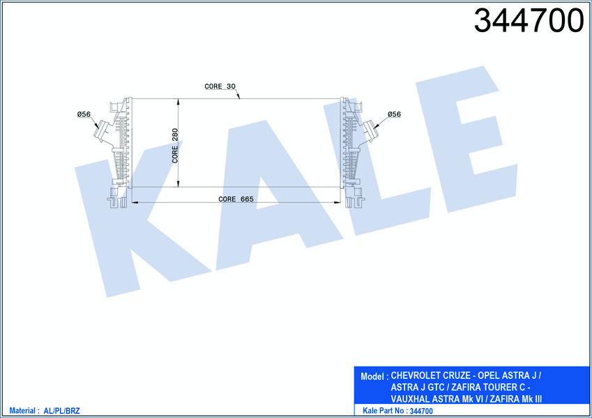 TURBO RADYATORU ASTRA J A,T A16LET A16XER A14NEL A14NET