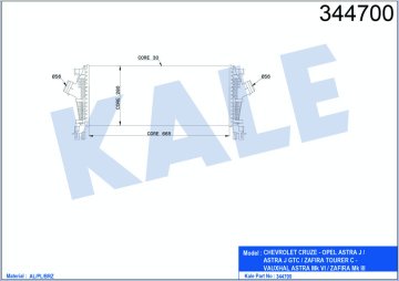 TURBO RADYATORU ASTRA J A,T A16LET A16XER A14NEL A14NET