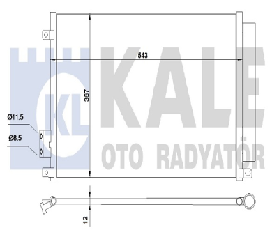 Klima Radyatörü Kondenser/Brazıng (Al/Al)/543X367X16/Kurutucu İle Fıat 500/500L/Panda/Ford Ka 1.2I 1.4I 1.3Dmtj