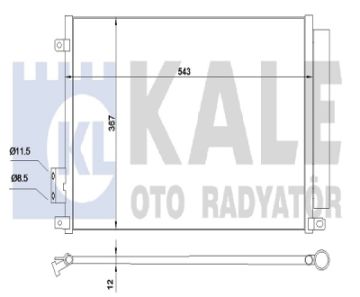 Klima Radyatörü Kondenser/Brazıng (Al/Al)/543X367X16/Kurutucu İle Fıat 500/500L/Panda/Ford Ka 1.2I 1.4I 1.3Dmtj