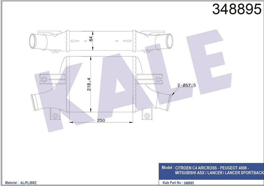 TURBO RADYATORU CITROEN C4 AIRCROSS PEUGEOT 4008 MITSUBISHI AS
