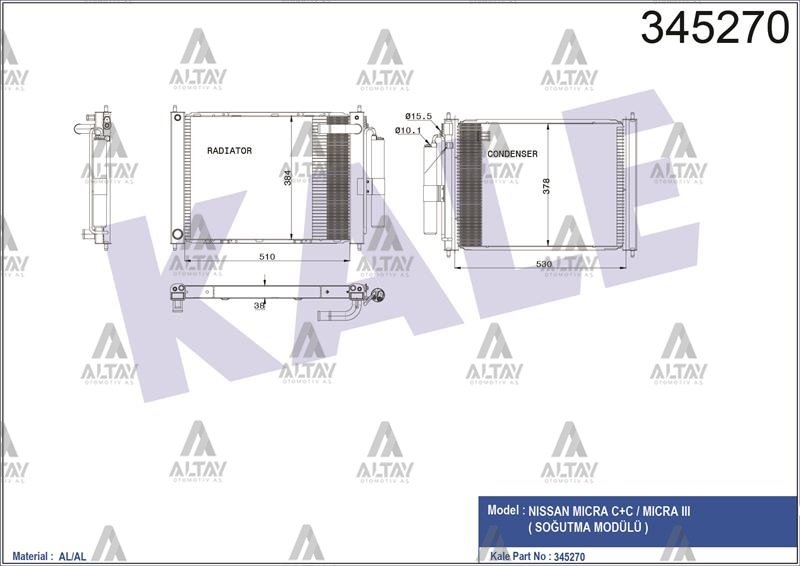 RADYATÖR SU MICRA 03-10 / 1.0-1.2-1.4 (KLİMA İLE BİRLİKTE MODÜL) M-T