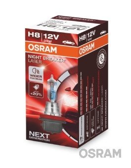 AMPUL 12V H8 35W NIGHT BREAKER LASER % 150 GÜÇLÜ % 20 BEYAZ IŞIK (İKİLİ AMBALAJ)