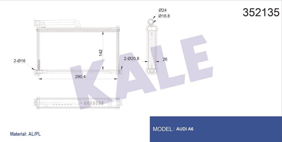 KALORIFER RADYATORU AUDI A6 2,0 / 2,7 / 3,0FSI TFSI TDI 04>11