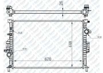 Motor Su Radyatoru Focus Iıı Focus Iıı C Max 2,0Tdcı 10>15 Mondeo Iv 07>14 S Max Galaxy 07>15 2,0Tdcı / 2,2Tdcı Volvo S60 Iı V60 10> V70 Iıı 07>Xc70 Xc60 13> Olcu: (670×448×26)