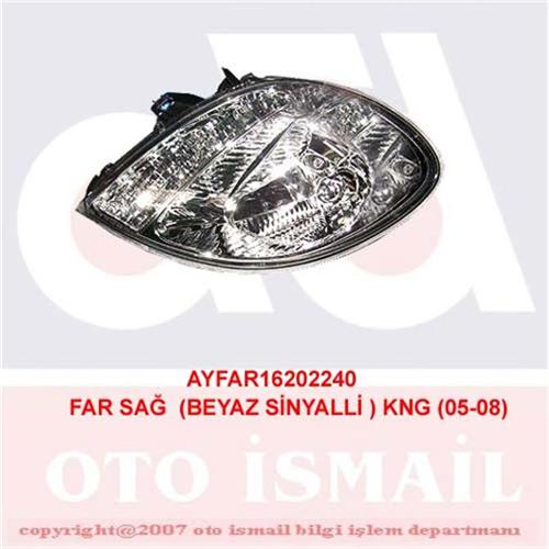 FAR+SİNYAL SAĞ KNG 03/03-12/07(ELEKTRİKLİ)(H4)(BEYAZ) FAR AYAR KUMANDASIZ